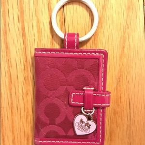 Coach key ring with picture holder inside